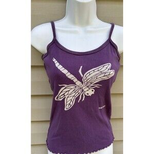 VTG Dharma Trading Co Y2K Womens Dragonfly Cotton Cami Tank Top M USA Festival